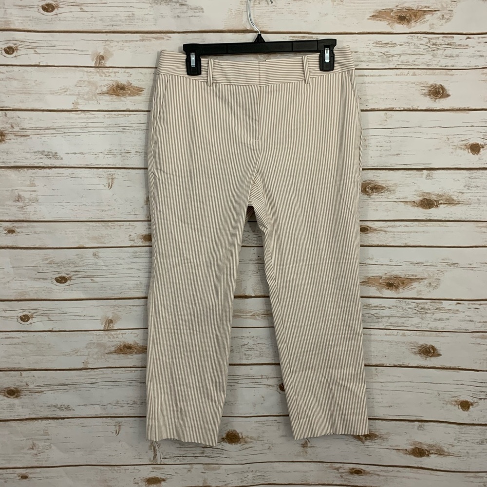 Ann Taylor Microstriped The Crop Curvy Pants NWT
